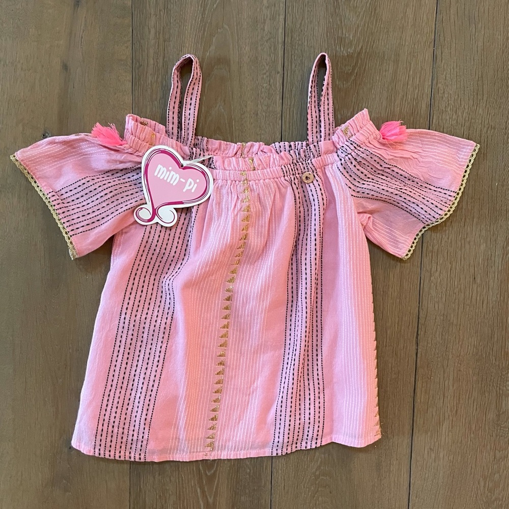 Pink Cold Shoulder Top- size 122/7Y
